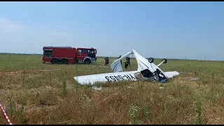 Avion de mici dimensiuni prăbușit lângă București. Două persoane rănite