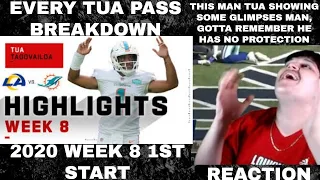 Every Tua Tagovailoa Pass Attempt in 1st NFL Start REACTION