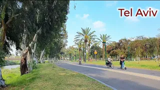 [4K] Wonderful Day in Tel Aviv. Walking Tour, Yarkon Park, Beautiful Israel