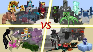 Battle royal with mobs from famous mods in Minecraft 1.16.5! Minecraft mob battle! Part3