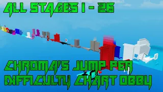 Chroma's Jump Per Difficulty Chart Obby [All Stages 1-26] (ROBLOX Obby)