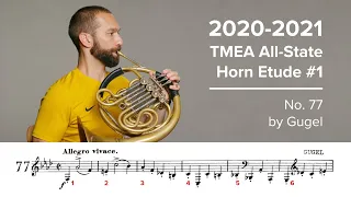 2020-2021 TMEA All State French Horn Etude #1 - No. 77 by Gugel