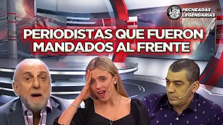 Periodistas que fueron mandados al frente sobre de que cuadro son hinchas