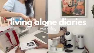 living alone in the philippines | work vlog, essentials haul, owndays pc glasses and uniqlo pajamas