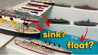 We Tested All the Ships. How these Ship Models Sink or Float in the Water [ Titanic, Britannic ] ?