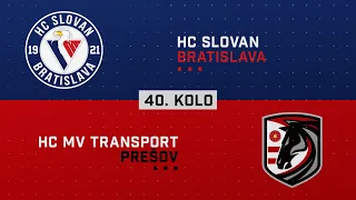 40.kolo HC Slovan Bratislava - HC MV Transport Prešov HIGHLIGHTS