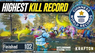 World Records 102 Kills in Pubg mobile // New Record ✌️✌️