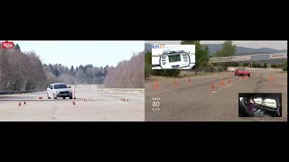 Лосиный тест: LADA Vesta Sport with ESP vs Porsche 911 2019 (moose test)