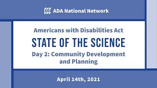 ADA State of the Science Day 2: Community Development and Planning