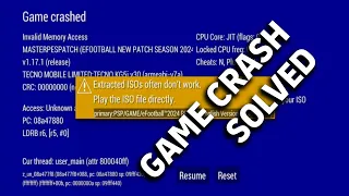 SOLVED GAME CRASHED PROBLEM PES PPSSPP