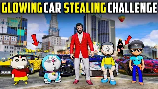 Shinchan😂& Team Glowing Cars Stealing Challenge😁🥳In GTA5 Full Fun #gta5 #rampageboy #bommalu