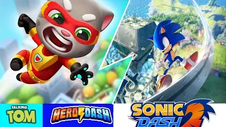Sonic Dash vs Talking Tom Hero Dash Run Gameplay Android iOS Mobile Gameplay Walkthrough