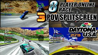 Daytona USA - 8 Player Online Race in 3 Way Split-Screen (Advanced)