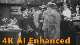 Charlie Chaplin - The Vagabond - 4K AI enhanced & clearer than ever before!