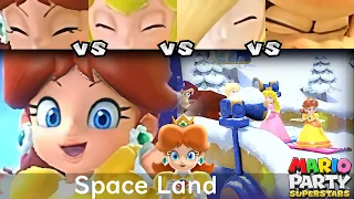 Mario Party Superstars Daisy vs Peach vs Rosalina vs Donkey Kong in Space Land