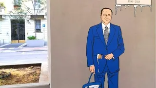 «Via Silvio Berlusconi» il murale di Palombo a Milano