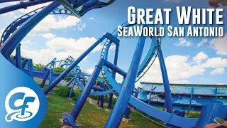 Great White front seat on-ride 5K POV @60fps SeaWorld San Antonio