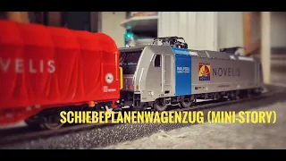 Rangier-/Fahrvideo Schiebeplanenwagenzug (kleine Story) || H0 Teppichbahn