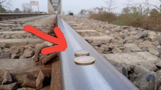 Train 🚆 vs coins experiment #shortsvideo