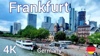 Walking tour in Frankfurt in Germany  4k 60fps ☀️2023