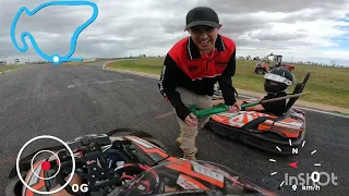 When things go sideways 😱 go kart racing at Mallala Kartdrome!!!