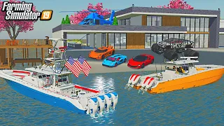 I BOUGHT AN $8,000,000 FLOATING MANSION FOR FUN! | (ROLEPLAY) FARMING SIMULATOR 2019