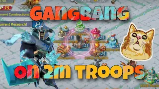 Lords Mobile - Can my SOLO trap take a gangbang? 2m troops only. 15m kills in 20 minutes