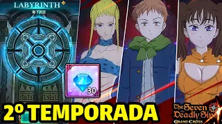 2º TEMPORADA! NOVO LABIRINTO COMPLETO COM TIME F2P! - The Seven Deadly Sins Grand Cross