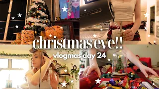 ITS CHRISTMAS EVE!!! 🎄🎅 🤍 family dinner, wrapping gifts, setting up for xmas || VLOGMAS DAY 24