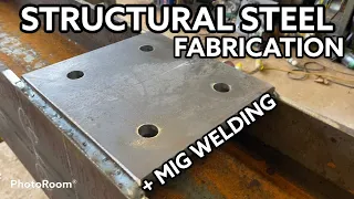 Structural Steel beam flange plate connection. Steel fabrication & Mig welding.