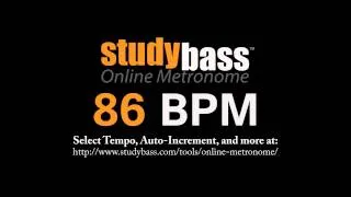 86 BPM Online Metronome (3 min) | StudyBass