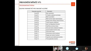 Záznam webináře Frekvenční měniče VT1, LOVATO Electric, česky