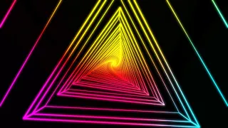 Neon Lights Love Triangle Tunnel and Abstract Glow 4K Long Screensaver Wallpaper || Background Video