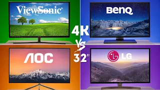 Сравнение мониторов 4К 32 дюйма LG 32UN650-W vs ViewSonic VX3211-4K-MHD vs BenQ PD3200U vs AOC U32U