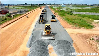 Excellent techniques dozer pushing | Motor grader operating techniques | Roller soil compactor