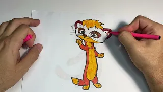 Learn to draw - Mult Leo and Tig, Draw Mila, Animals, coloring pages and drawings, for kids