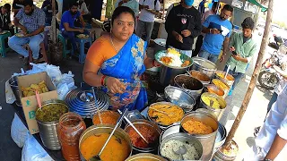 Hyderabad Famous Sai Kumari Aunty Serves Best Roadside Meal |NonVeg 80, Veg 60 Rs |Amazing Food Zone