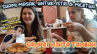 PERTAMA KALI MERTUA BULE RUSIA COBA MASAKAN MENANTU JAWA || REAKSI TENTANG MAKANAN INDONESIA