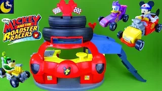 Mickey and the Roadster Racers Garage Playset Toys Hot Rod Goofy Daisy Race Cars Disney Junior Toys!