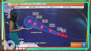 Tracking the Tropics: Tropical Storm Lee quickly approaching hurricane strength | 5 a.m. Tuesday