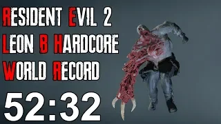 Resident Evil 2 Remake - Leon B Hardcore Speedrun World Record - 52:32