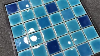 Outdoor blue swimming pool mosaic tiles for sale