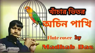 খাঁচার ভিতর অচিন পাখি । flute music I  cover by Madhab Das I Md flute music I