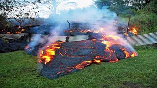 LAVA IN ACTION. Horror from the underworld. Lava flows! The power of nature