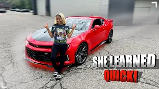 I LET HER DRIVE MY CAMARO ZL1! *VERY FUNNY*