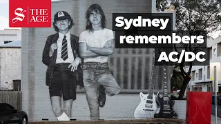 AC/DC's Angus & Malcolm Young mural at childhood home in Burwood, Sydney