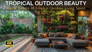 Rustic Outdoor Living Room with Tropical Backyard Retreats & Beautiful Small Garden Landscape Ideas