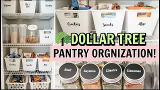 DOLLAR TREE PANTRY ORGANIZATION // CLEAN & ORGANIZE WITH ME 2019 // Amy Darley