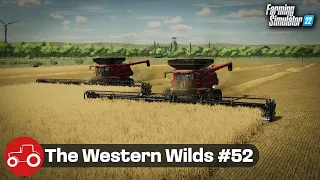 Harvesting Barley & Oats With Two Case 9250 Harvesters - The Western Wilds #52 FS22 Timelapse