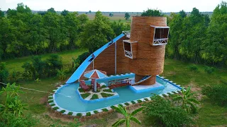 [Part End] Build Beach Swimming Pool, Bamboo Resort, Water Slide & Bamboo Umbrella For Recreational